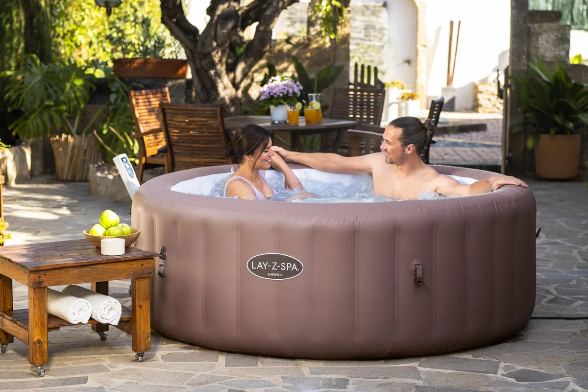 Bestway 77" x 28"/1.96mx 71cm Hawaii MaxHold EnergySense UltraFit Smart AirJet 6 Terracota Redondo