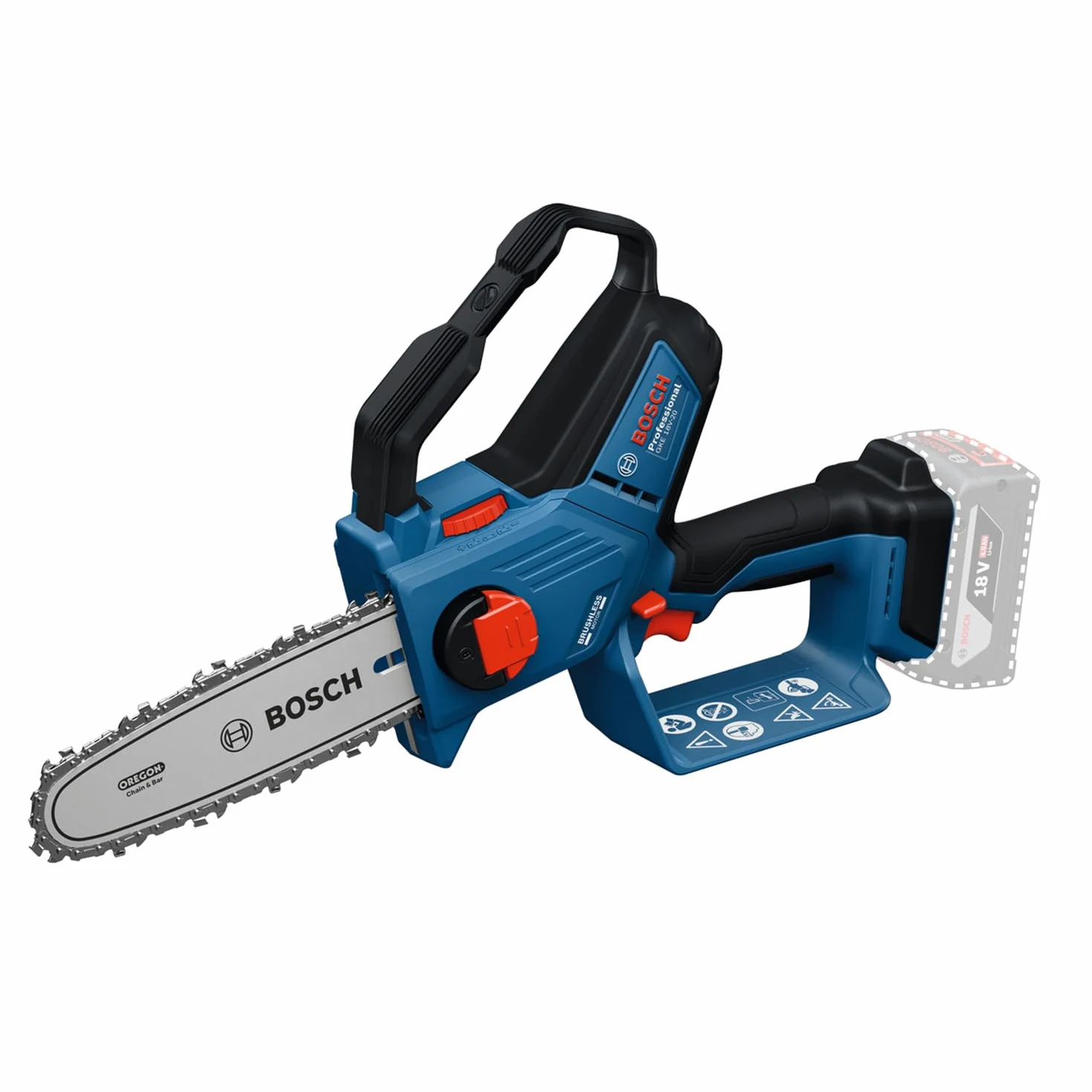 Bosch Professional 18V System sierra podadora GKE 18V-20 (hasta 350 cortes por carga de hasta 18 cm, motor Brushless sin escobillas, funda de 20 cm incl., sin batería)