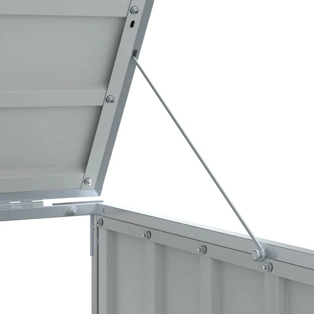 vidaXL Cobertizo de 3 contenedores Basura Acero Gris 216x81x115 cm, cobertizo para Cubos de Basura, cobertizo de Cubos para Exterior, caseta para Cubos de Basura
