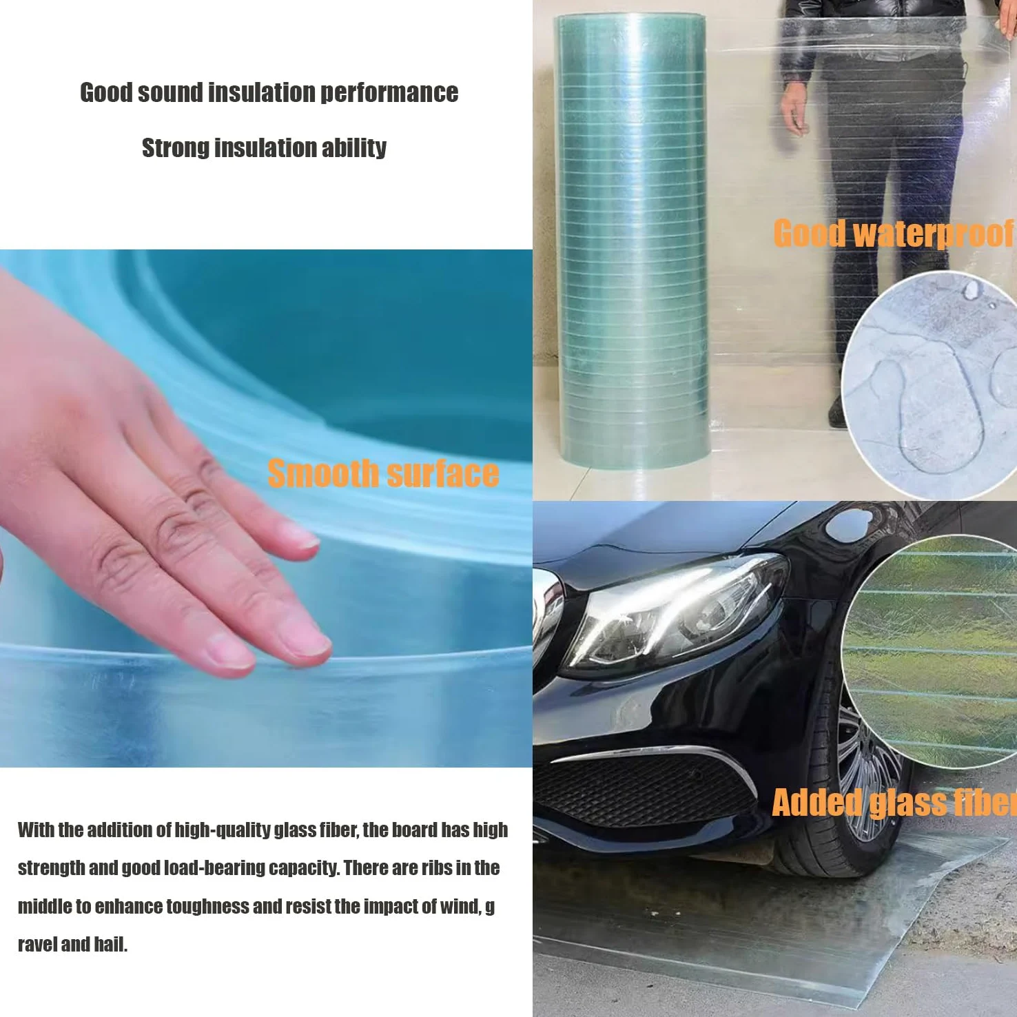 Lámina de policarbonato resistente a los rayos UV para invernaderos toldo transparente con aislamiento y paneles de iluminación diurna ideal para jardinería y agricultura al aire libre(Size:1m*10m)