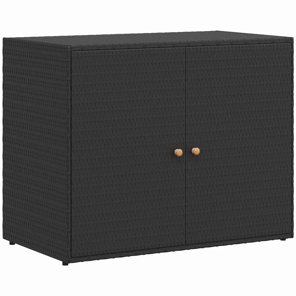 vidaXL Armario de jardín Negro 100x55,5x80 cm Ratán sintético