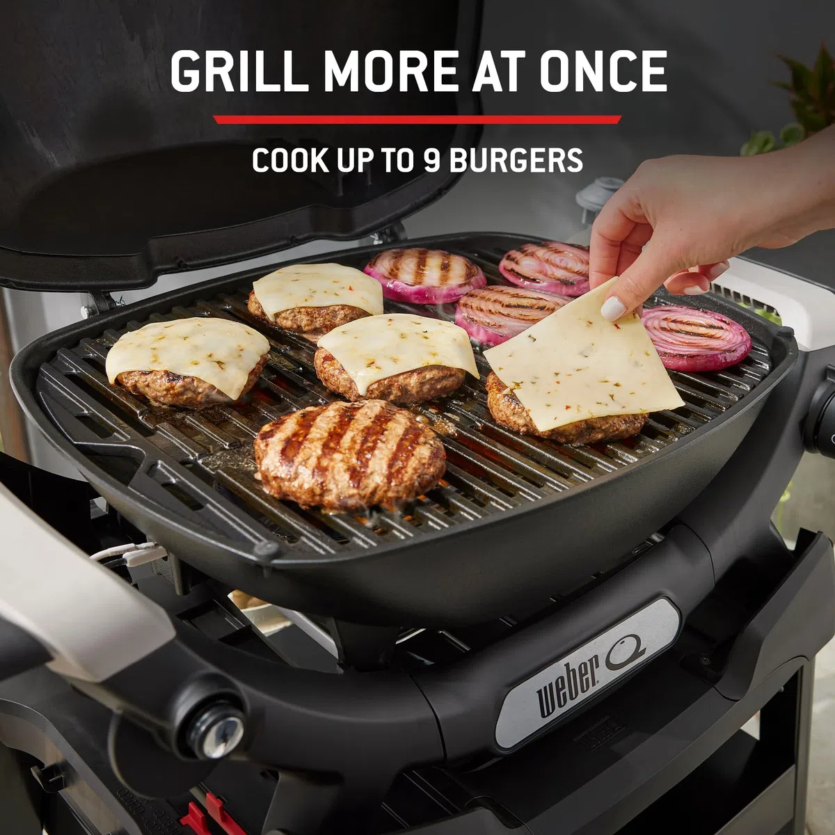 Weber Q 1200N (2026) – Barbacoa de Gas con mesas Laterales, Encendido electrónico, termómetro, 1 Quemador de Acero Inoxidable, compacta, área 43x32 cm, Negro