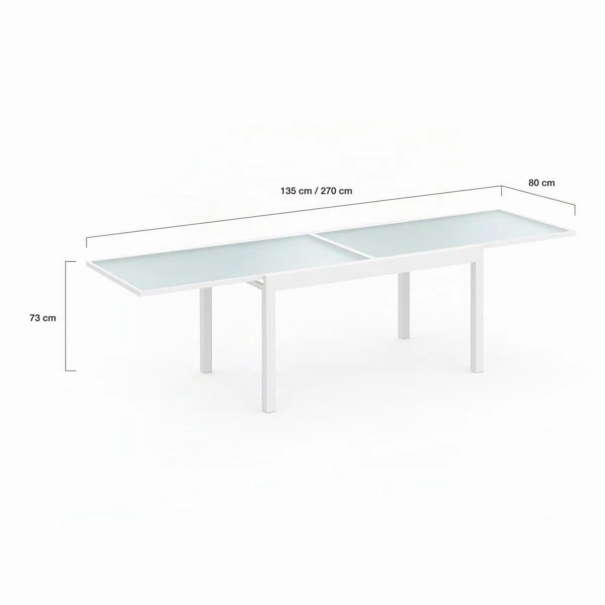 IDMarket - Salón de Jardín Madrid Mesa Extensible 135-270 CM y 12 Sillas Apilables Blanco y Beige