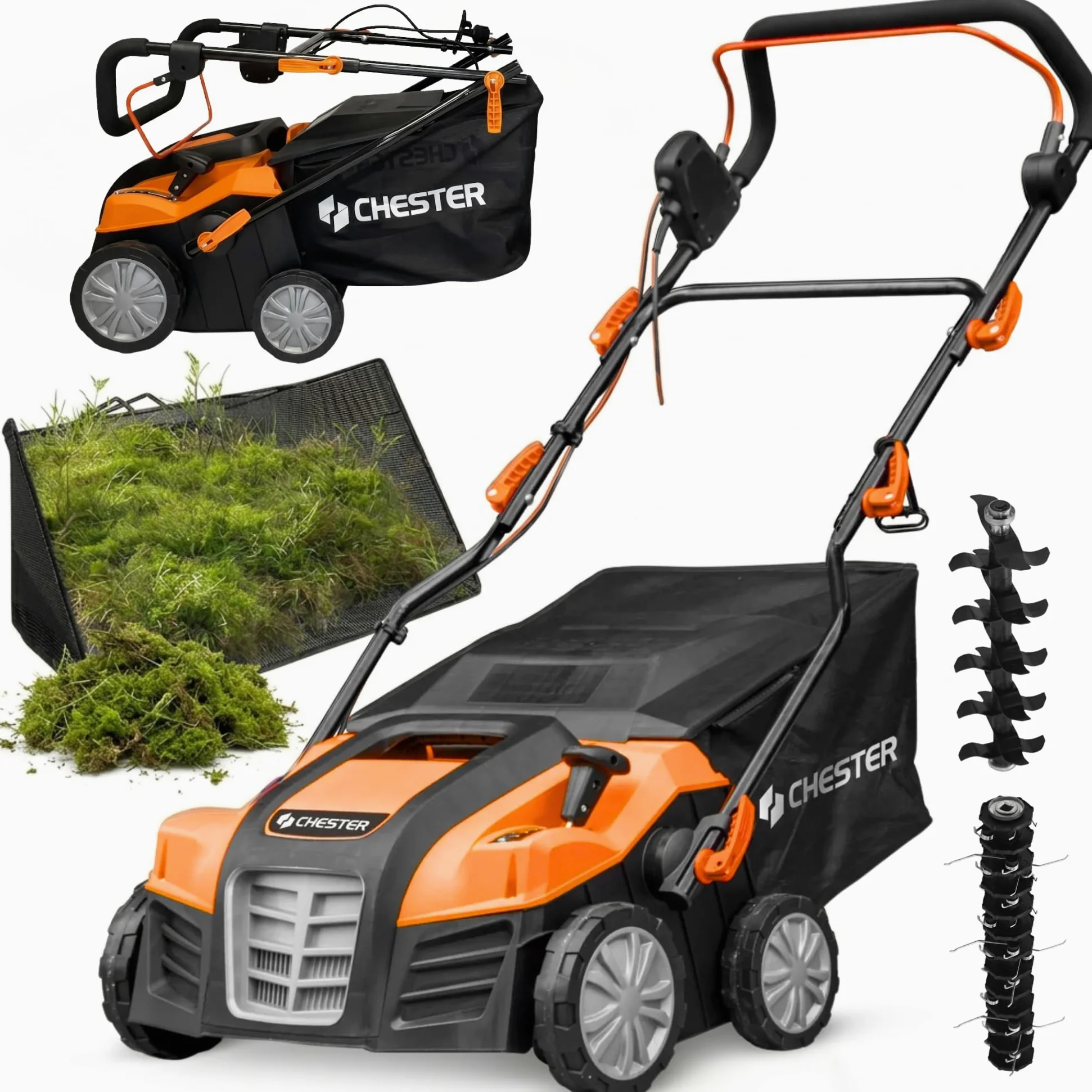 Escarificador y aireador eléctrico 2 en 1 para césped - 1800W - 40cm - CHESTER