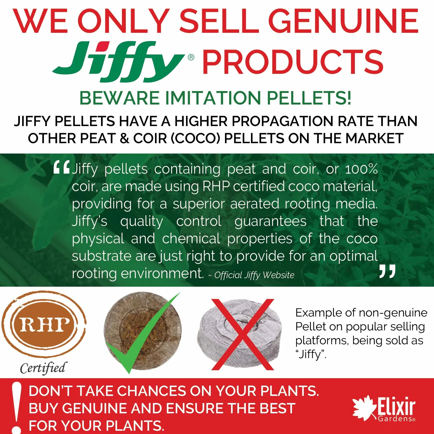 Elixir Gardens Jiffy 7 33 mm Turba Plug Propagación pellets | 10-2000 gránulos disponibles | Semillas y plantas germinación | x 2000