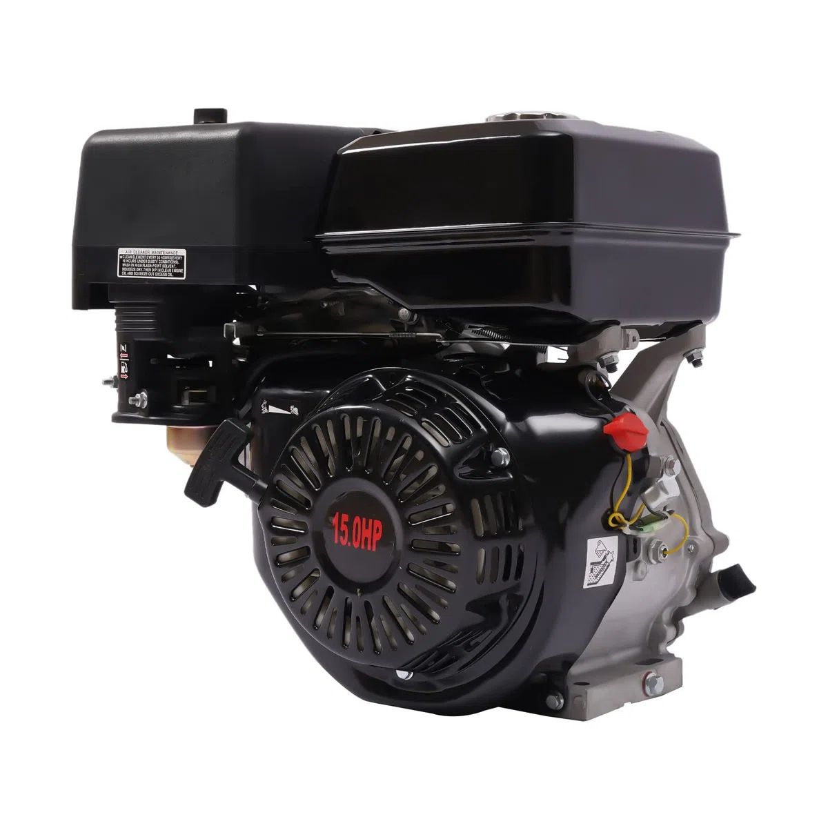 Motor de gasolina de 15 CV, motor de 4 tiempos, 420 cc, con arranque por cable, motor de gasolina de 3600 rpm, 9700 W, bajo consumo de combustible para dispositivos agrícolas, Home Backup (12,9 x 16,1
