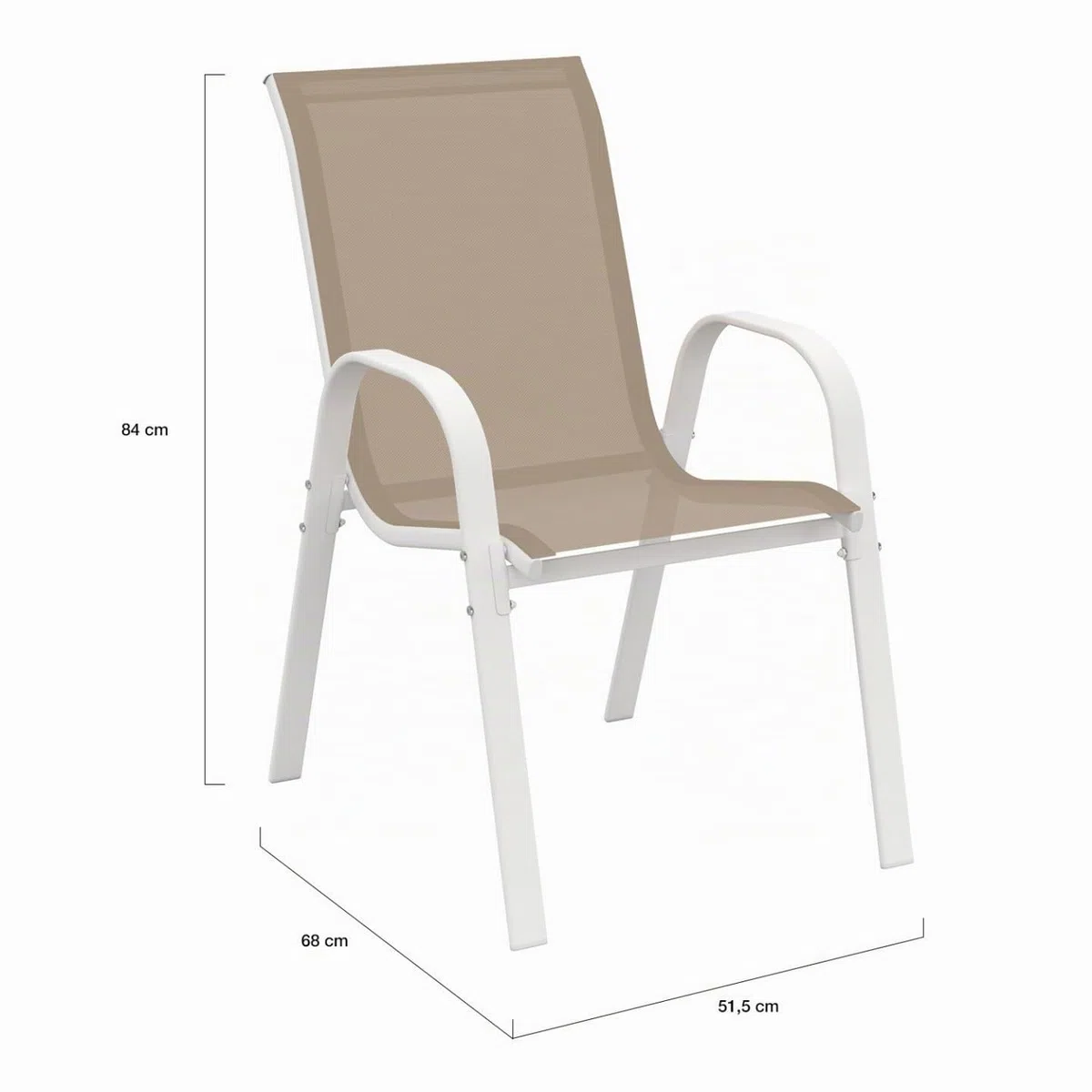 IDMarket - Salón de Jardín Madrid Mesa Extensible 135-270 CM y 12 Sillas Apilables Blanco y Beige