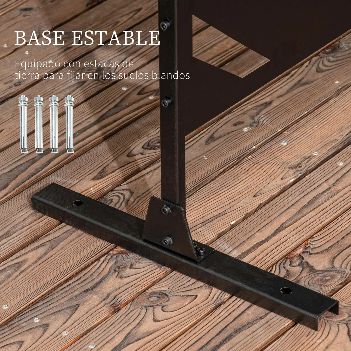 Outsunny Biombo de 3 Piezas Biombo Separador de Ambientes con Diseño de Hoja de Plátano Biombo para Exterior Jardín Patio Terraza 122x45x198 cm Negro