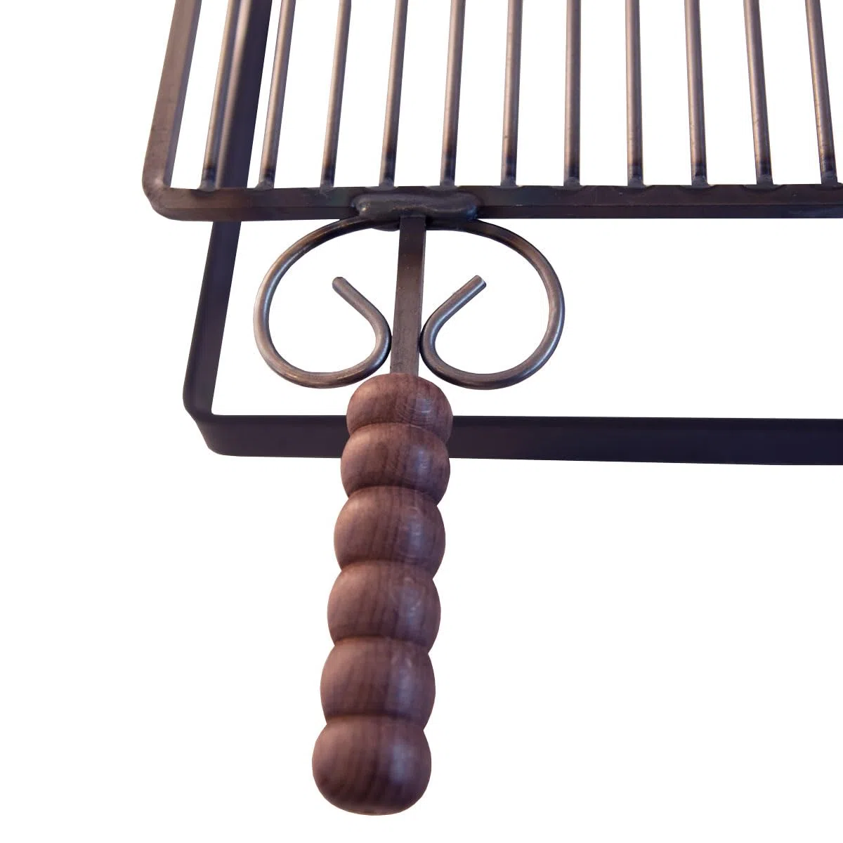 CRUCCOLINI - Rejilla Ajustable en Altura 3 Alturas CM 75 - Barbacoa con Asas de Madera - Carbón - Negro