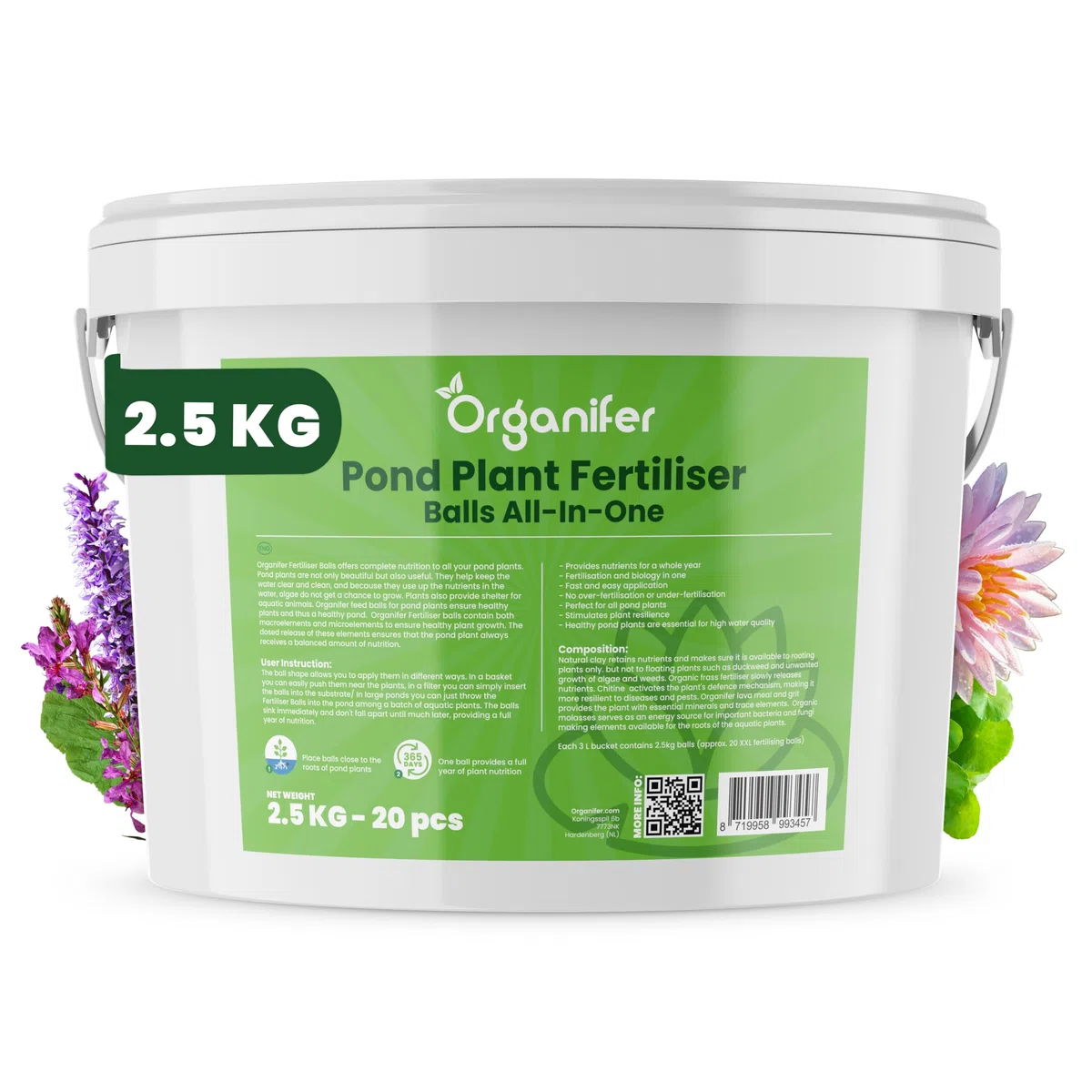 Bolas De Nutrientes Para Plantas De Estanque - Fertilizante A Largo Plazo Para Plantas De Estanque - Paquete De 20 - Garantiza Un Crecimiento Saludable Y Claridad Del Agua - Organifer