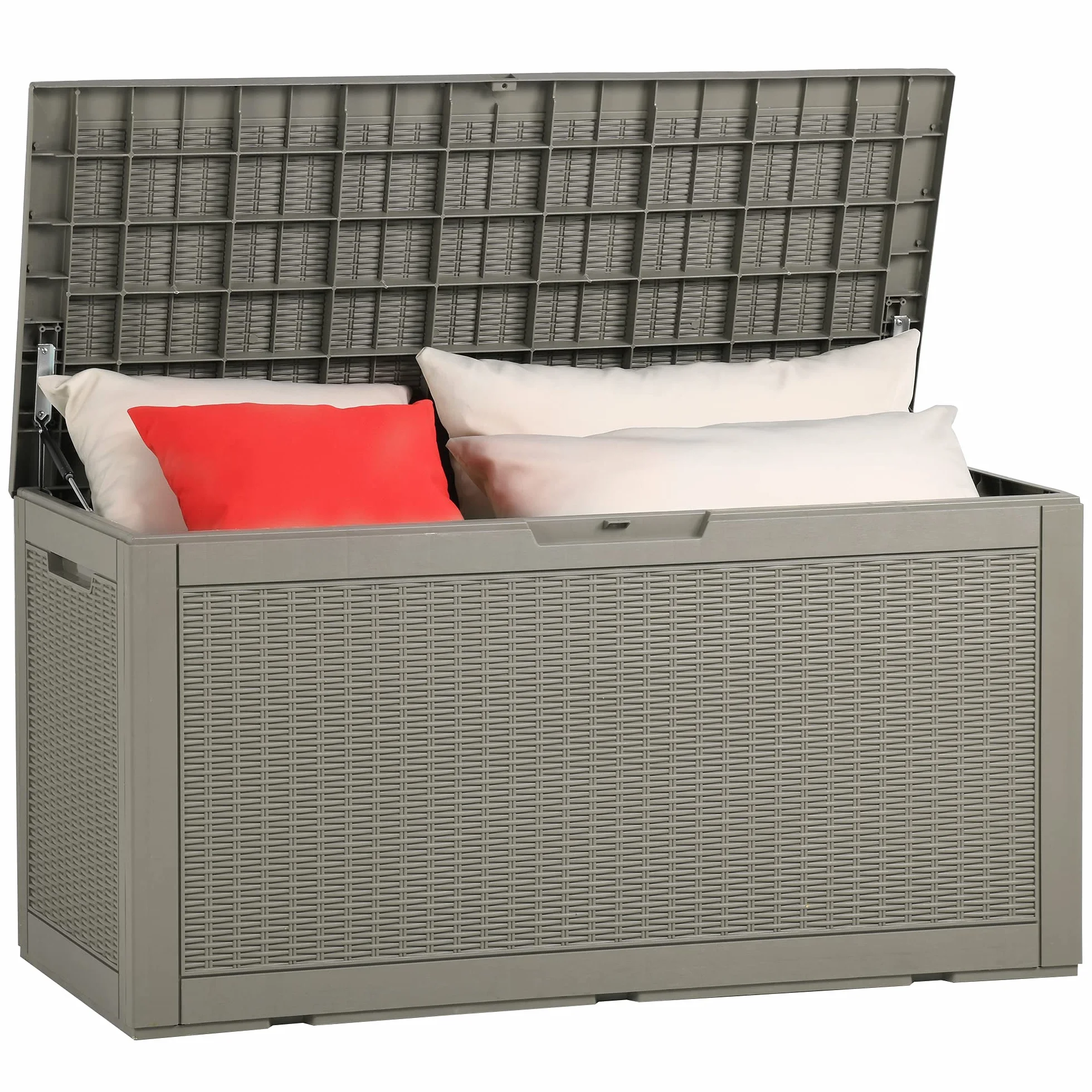 YITAHOME 380L Grande Caja de Almacenaje de Jardín, Resina Arcón de Ordenación Exterior para Muebles de Patio