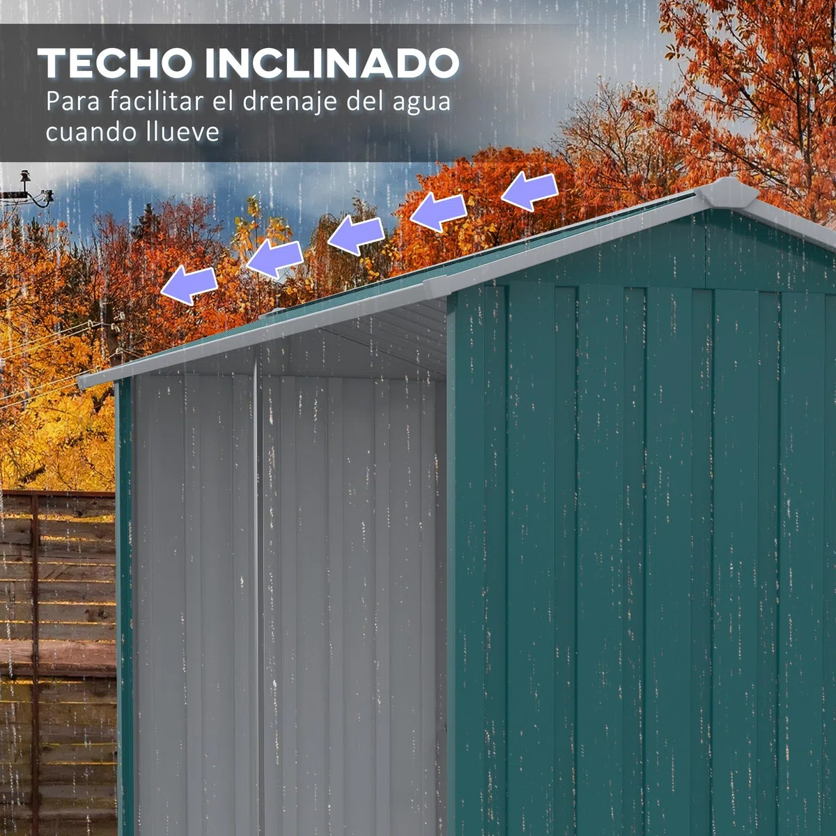 Outsunny Casetilla para Leña de Acero Galvanizado Leñero Exterior Cobertizo de Almacenamiento de Troncos con Techo Impermeable y Antioxidante para Jardín Terraza Patio 240x86x160 cm Verde