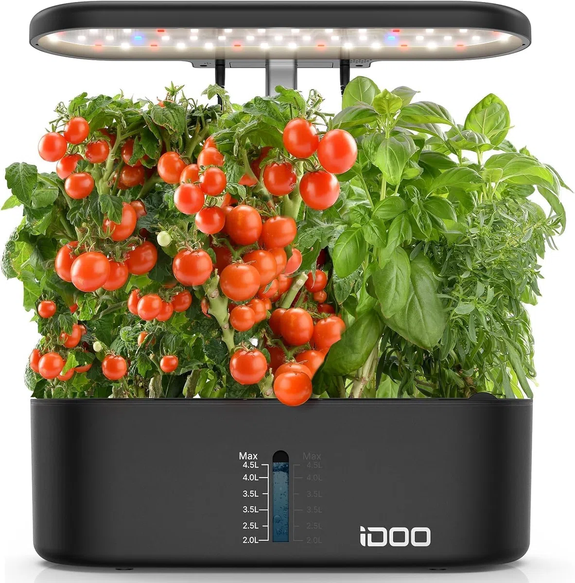 iDOO Sistemas de Cultivo Hidropónico, Temporizador Automático, Lámpara LED para Plantas, 10 Pods, Jardín de Hierba para Interior, Juego de Germinación de Jardín, Altura Ajustable