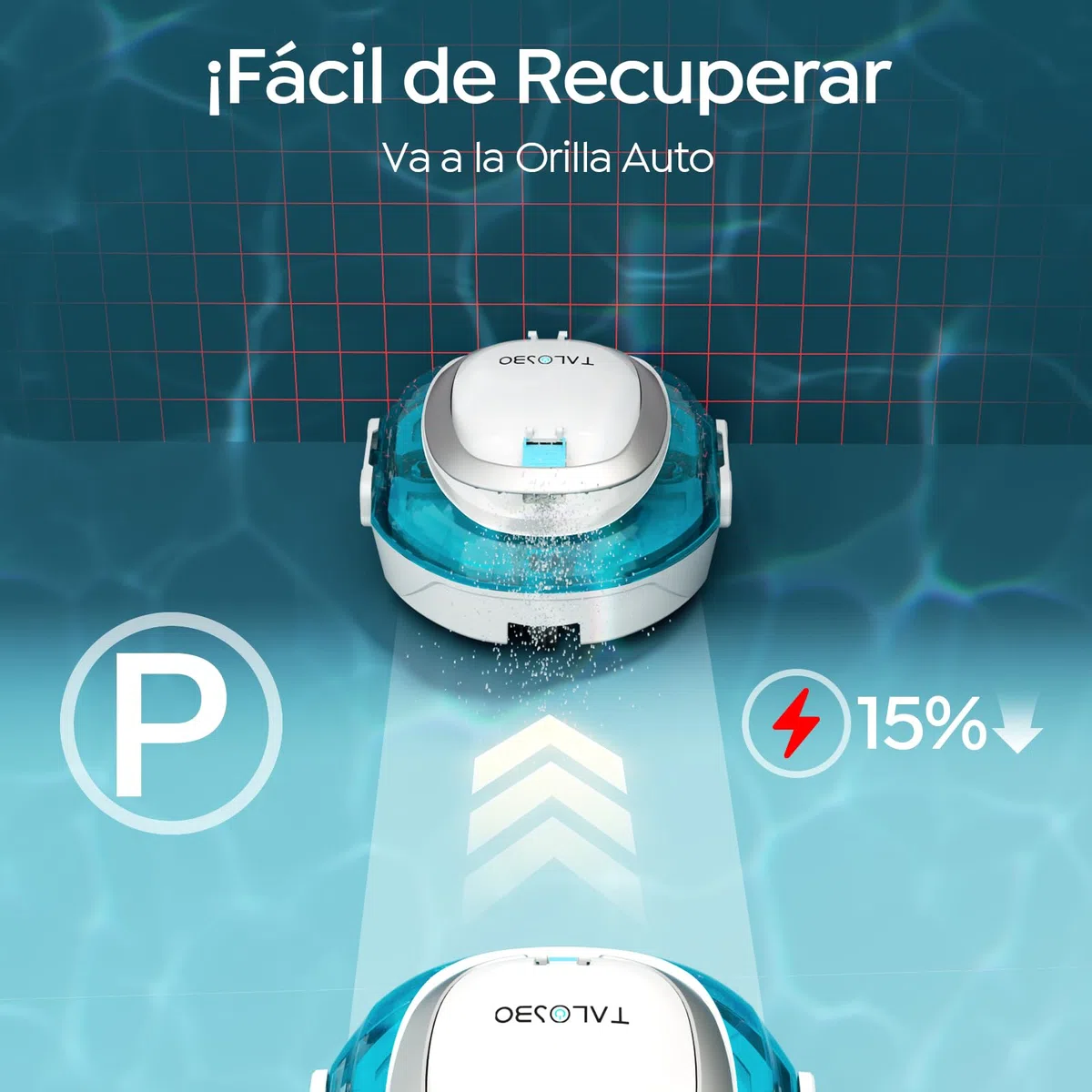 S2 Robot Piscina,Doble Filtración,Robot Limpiafondos Piscina Sin Cable,Doble Motor,90 Minutos de Limpieza,Carga en 2.5h