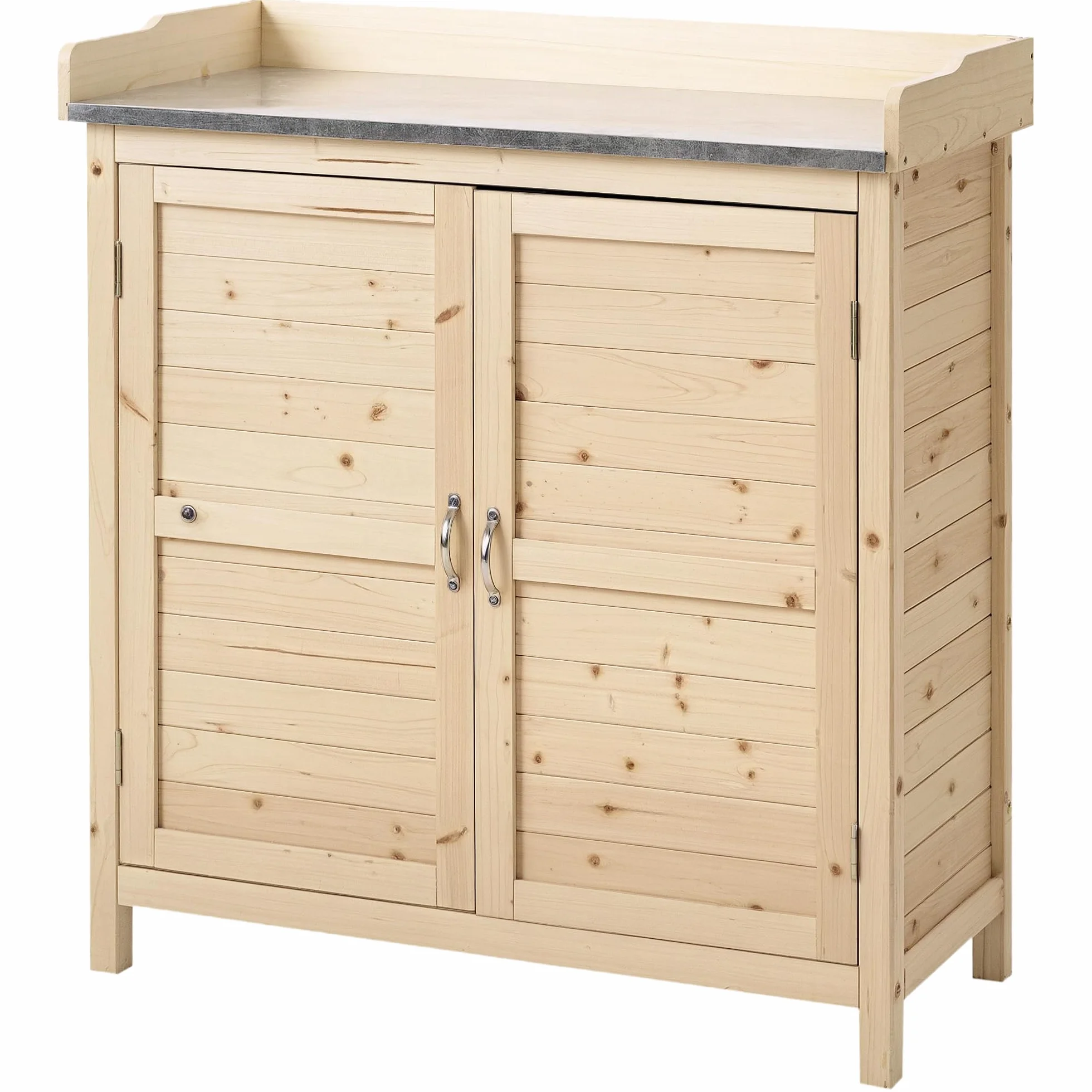 Outsunny Armario de jardín Mesa de Plantas con Base Armario de Madera Armario de Herramientas con 2 estantes cobertizo de Herramientas cobertizo de jardín Naturaleza al Aire Libre 83 x 40 x 92 cm
