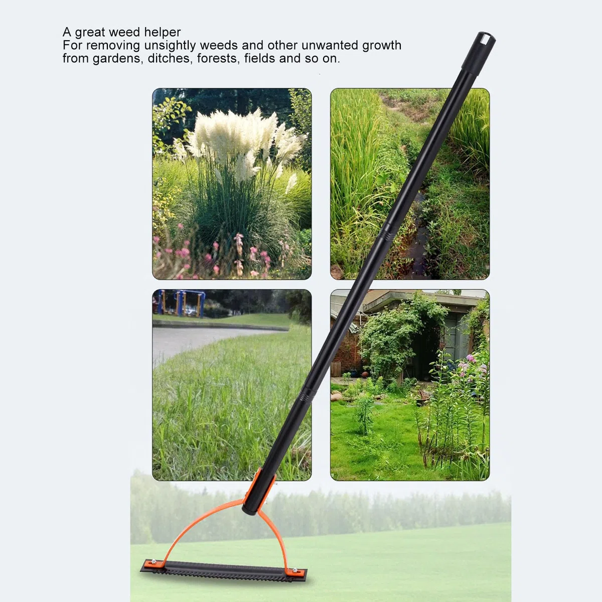 Topiky Cortador de Hierba de Malas Hierbas con Hoja Afilada Dentada de Doble Filo, Cortador de Hierba de Herramienta de Jardín, Extractor de Malas Hierbas para Jardín, Mango Manual de