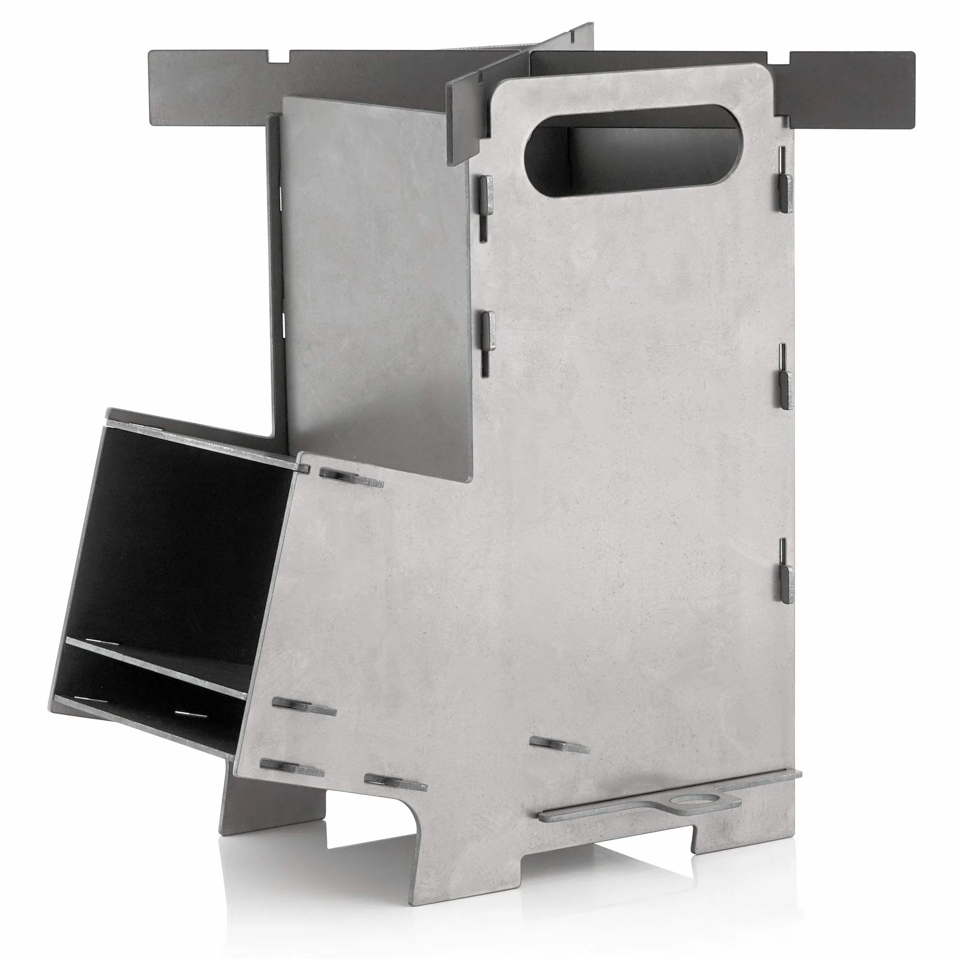 BBQ-Toro Estufa Rocket 5 | con Sistema de Ranuras de Acero Macizo de 2 mm de grosor | Estufa para Asar al Aire Libre, Terraza, Jardín, Sartenes de Parrilla | Estufa de Camping para Olla Holandesa