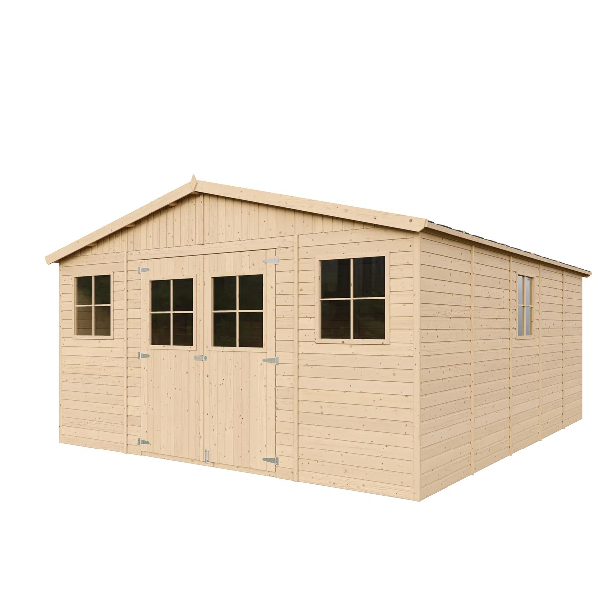 Cobertizo de Madera para jardín - A246x418x522cm/20m2 Cobertizo de Madera Natural - Taller de Jardín - Bicicleta, Almacenamiento de Herramientas TIMBELA M333