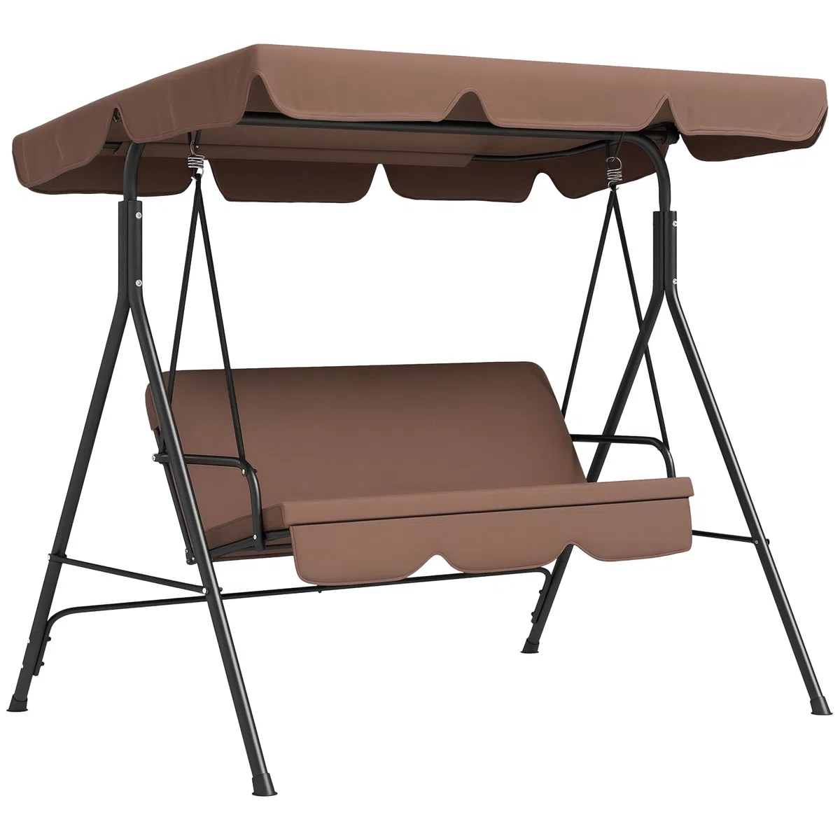 Aosom Outsunny Columpio de Jardín Tipo Balancín Mecedora de Metal 3 Plazas con Toldo Regulable y Cojín - 172x110x152cm