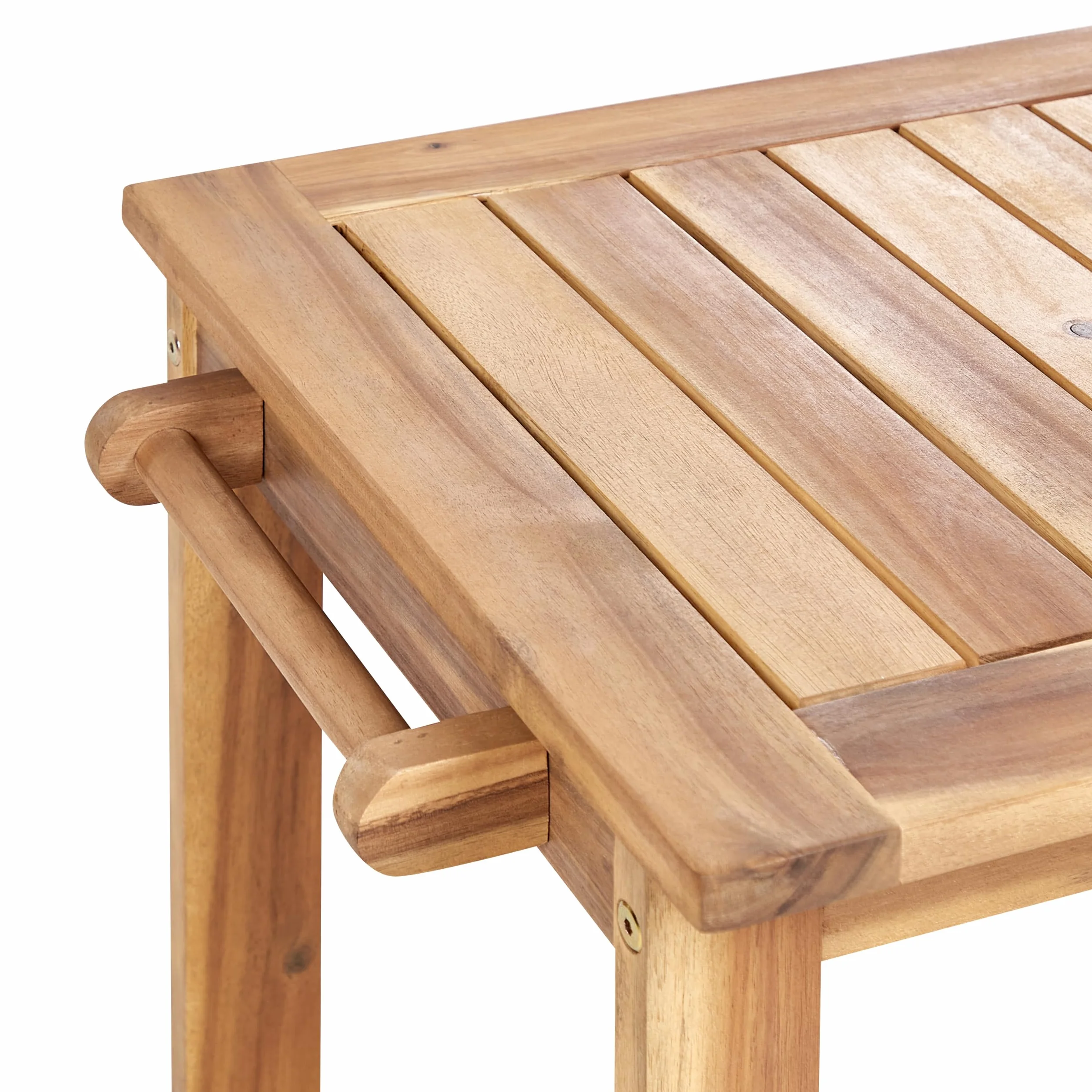 Beliani Carrito de Servicio de jardín Carrito de té con Ruedas de 2 Niveles de Madera de Acacia certificada con Soporte para Botellas marrón Claro Sassari II
