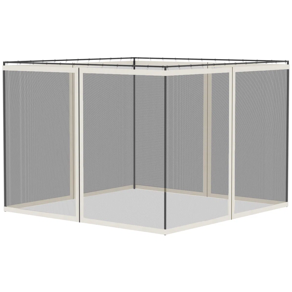 Outsunny Mosquiteras para cenador barnum 3 x 4 m - Set de 4 mosquiteras con Cremallera + Ganchos de fijación - poliéster Nylon