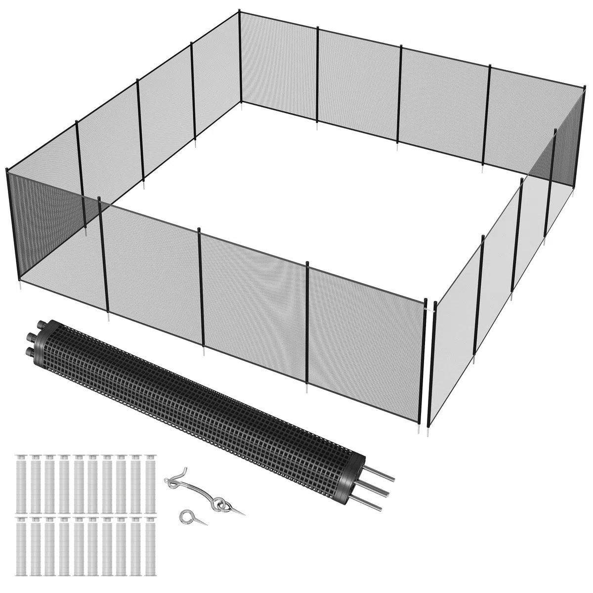 Valla Para Piscina, 1,2 x 14,6 m (4 x 48 Pies), Valla De Seguridad Infantil Extraíble, Fácil De Instalar, Barrera De Seguridad Para Niños y Mascotas En El Patio Trasero