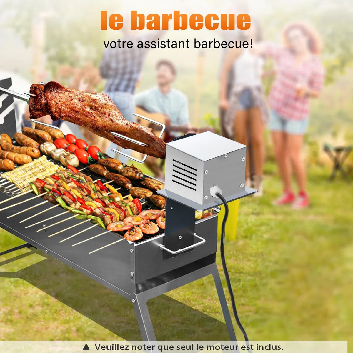 Motor de Barbacoa, Motor giratorio para barbacoa de acero inoxidable, 80-100 kg, motor eléctrico para cenas familiares, barbacoa al aire libre