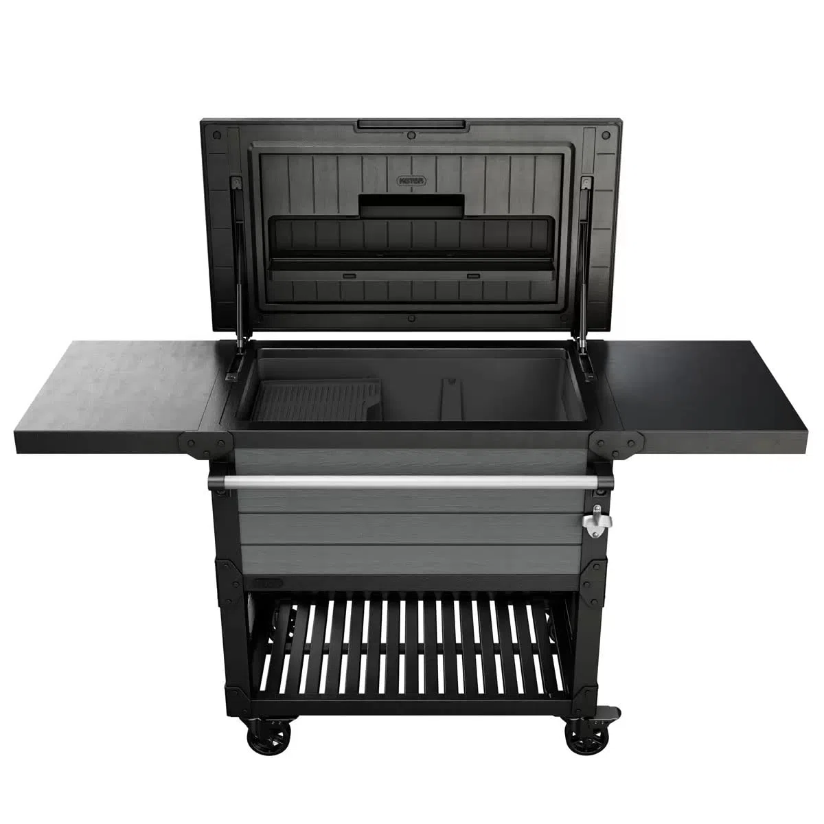 Keter Refrigerador de Patio y Carrito de Bebidas de 85 litros, Color Negro