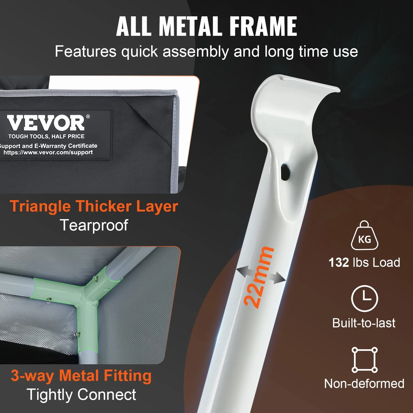 VEVOR Tienda de Cultivo 5x5, 60" x 60" x 80", Tienda de Cultivo Hidropónico Mylar 2000D Altamente Reflectante con Ventana de Observación Bolsa de Herramientas y Bandeja de Piso para Cultivo de Plantas