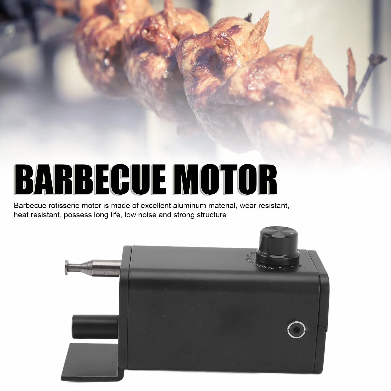 Motor de Asador de Parrilla, Motor de Asador de Barbacoa Eléctrico USB Portátil con Velocidad Ajustable, Potente Motor de Parrilla de Repuesto, para Camping, Cocina, Barbacoa