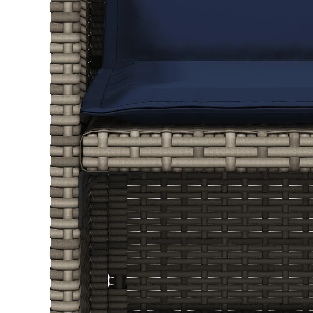vidaXL Sillones de jardín con Cojines 4 uds ratán sintético Gris
