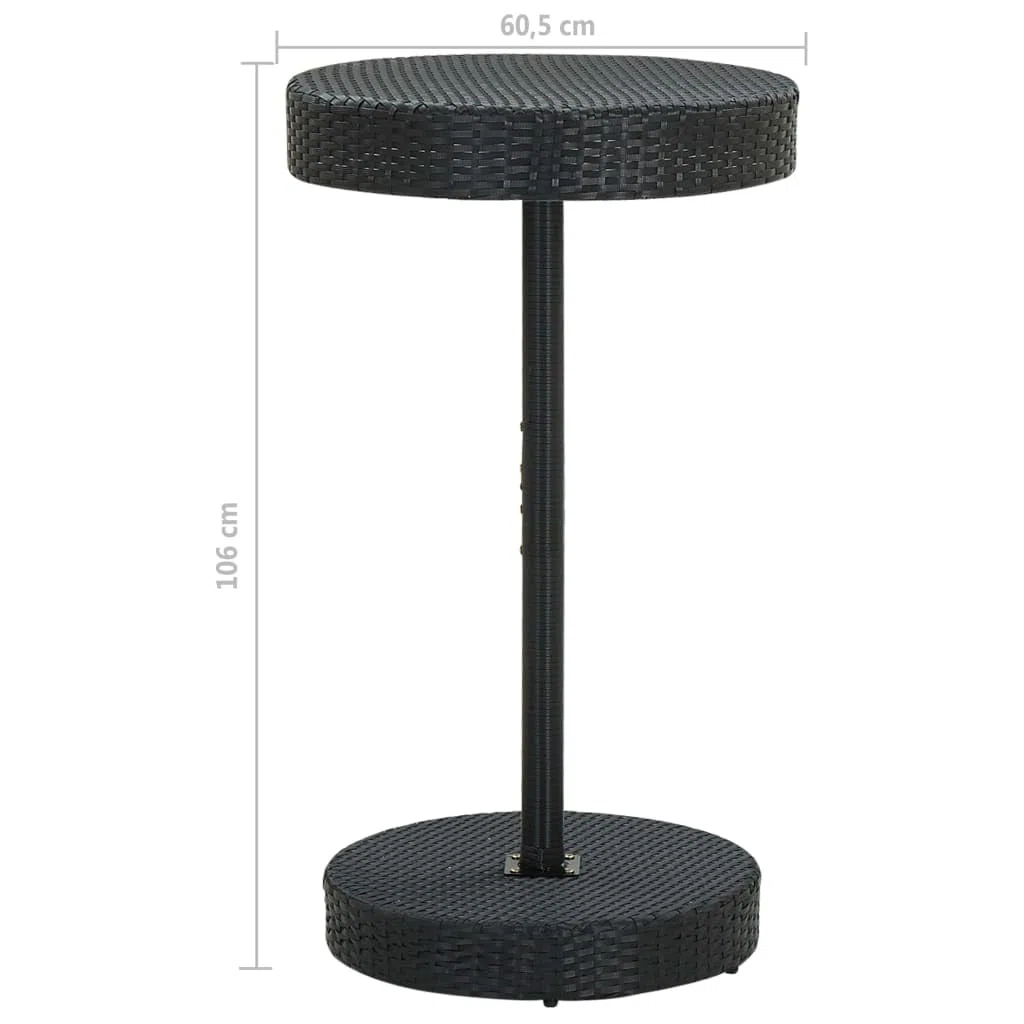 vidaXL Set de Muebles de Bar de Jardín 3 Piezas Mesa Silla Asiento Patio Terraza Balcón Barra Bistró Muebles Mobiliario Ratán Sintético Negro