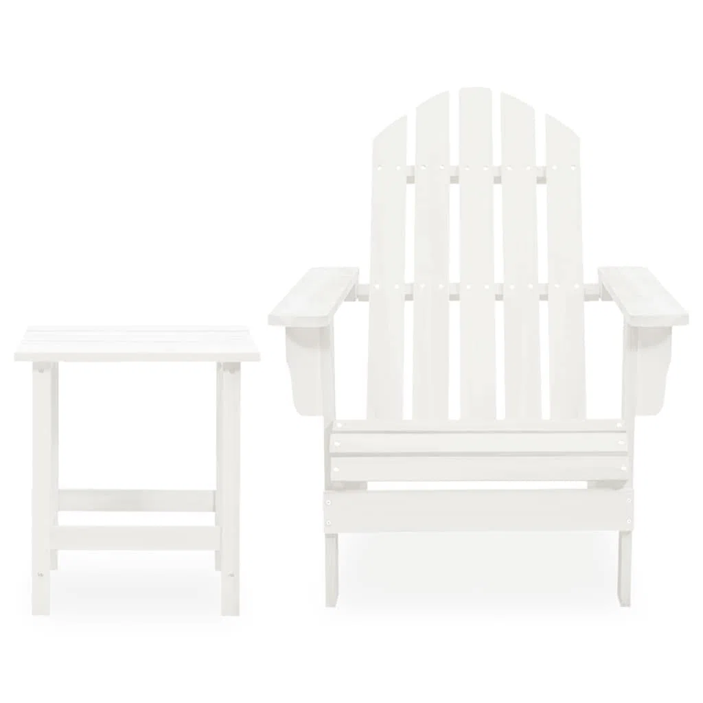 homiuse Adirondack Adirondack Silla de jardín blanca Adirondack Silla Muebles de jardín Silla Loungesessel GartenstüHle Armlehnstuhl Gartenstuhl Mecedora Madera con Mesa Madera Maciza Abeto 69,5 x
