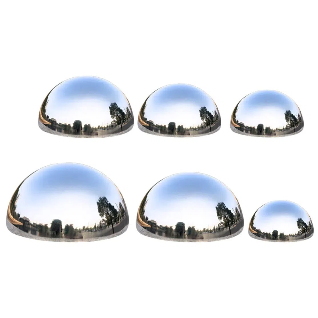 Bola de Media Mirada, Bolas pulidas de Espejo de 6 Piezas, Bola de Mirada de Acero Inoxidable Suave y Hueco, Globos Decorativos de Bricolaje Reflectantes para la decoración del jardín