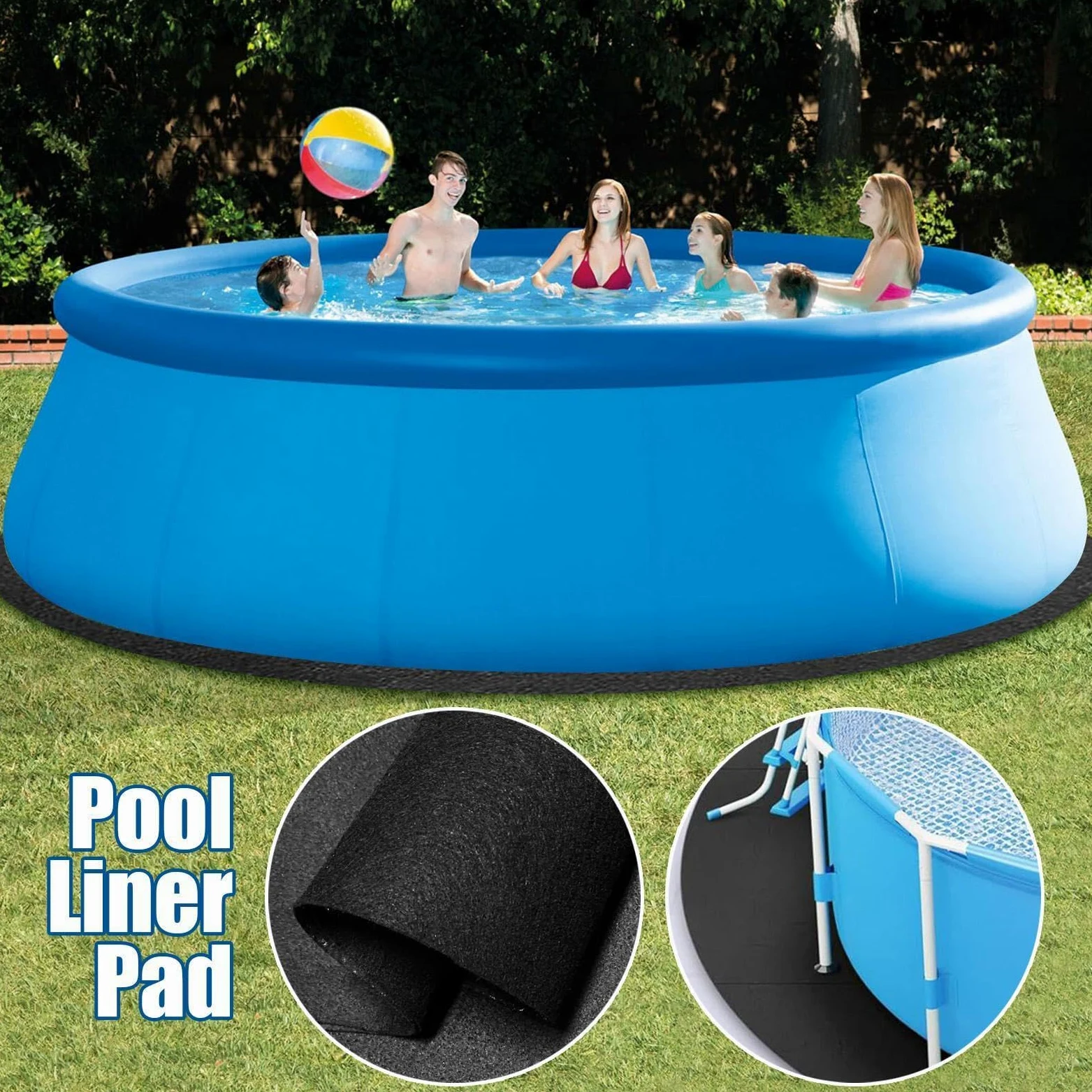 Genérico Tapiz Protector De Suelo para Piscinas Redondas 300 366 400 440 Cm - Tapiz Suelo Piscina Redondos Antideslizante Almohadilla - Extragrueso Paño para Bañera De Hidromasaje Inflable SPA