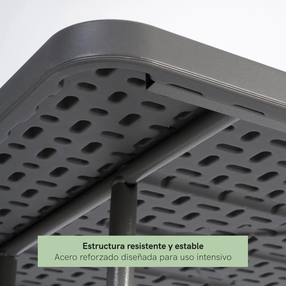 Mesa Rectangular 200 x 90 Cm con Patas Plegables de Exterior, Jardín, Catering, Hostelería y Eventos. Auxiliar para Comedor y Camping. Fácil de Transportar, Portátil y de PVC.