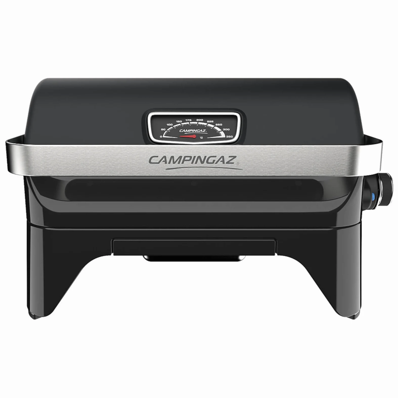 Campingaz Attitude 2go Barbacoa de gas | Parrilla de mesa a gas | Barbacoa portátil para balcón y camping | Con termómetro y parrilla de hierro fundido | Funciona con botellas de gas estánda