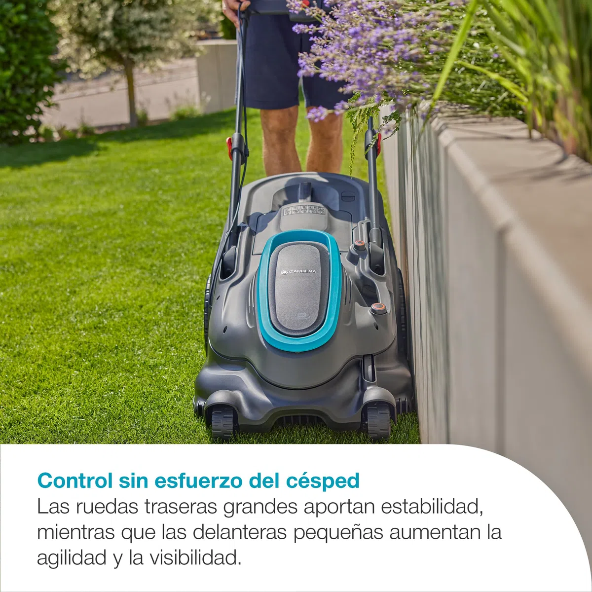 Gardena Cortacésped a batería PowerMax Duo 46/36V P4A Solo: Alto Rendimiento, Dos Cuchillas de Corte, para Espacios reducidos, Power Boost, Sin Cable (14646-55)