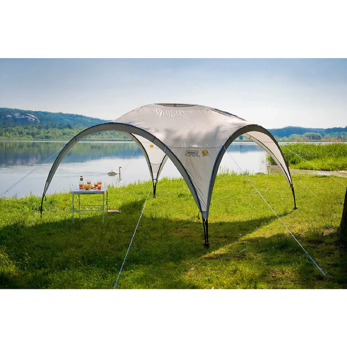 Coleman Event Shelter Carpa Cenador para Festivales, Jardín y Camping, Construcción Robusta de Mástiles, Gazebo con Protección Solar SPF 50+, Unisex, Gris-Verde, L