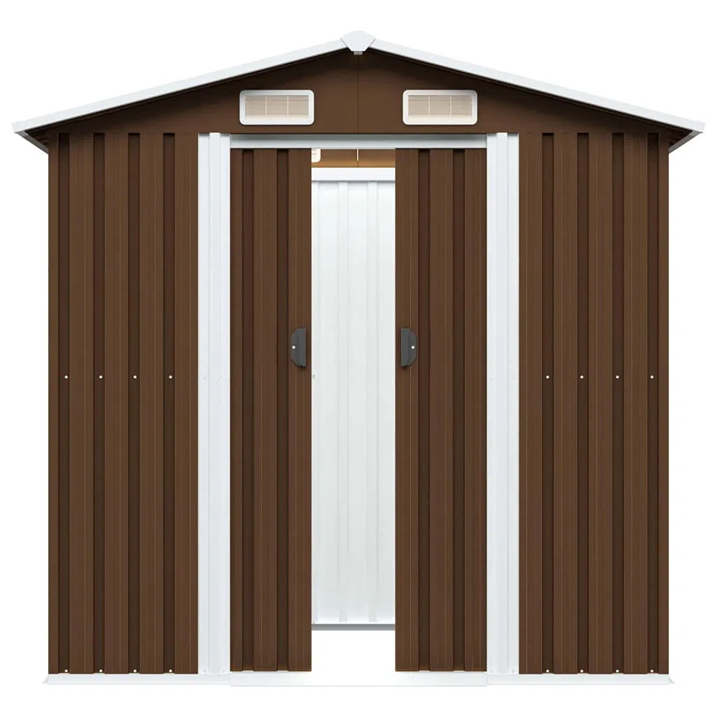 BaraSh Caseta de Almacenamiento jardín Acero marrón 204x132x186 cm Caseta De Jardin Exterior Casa Prefabricada