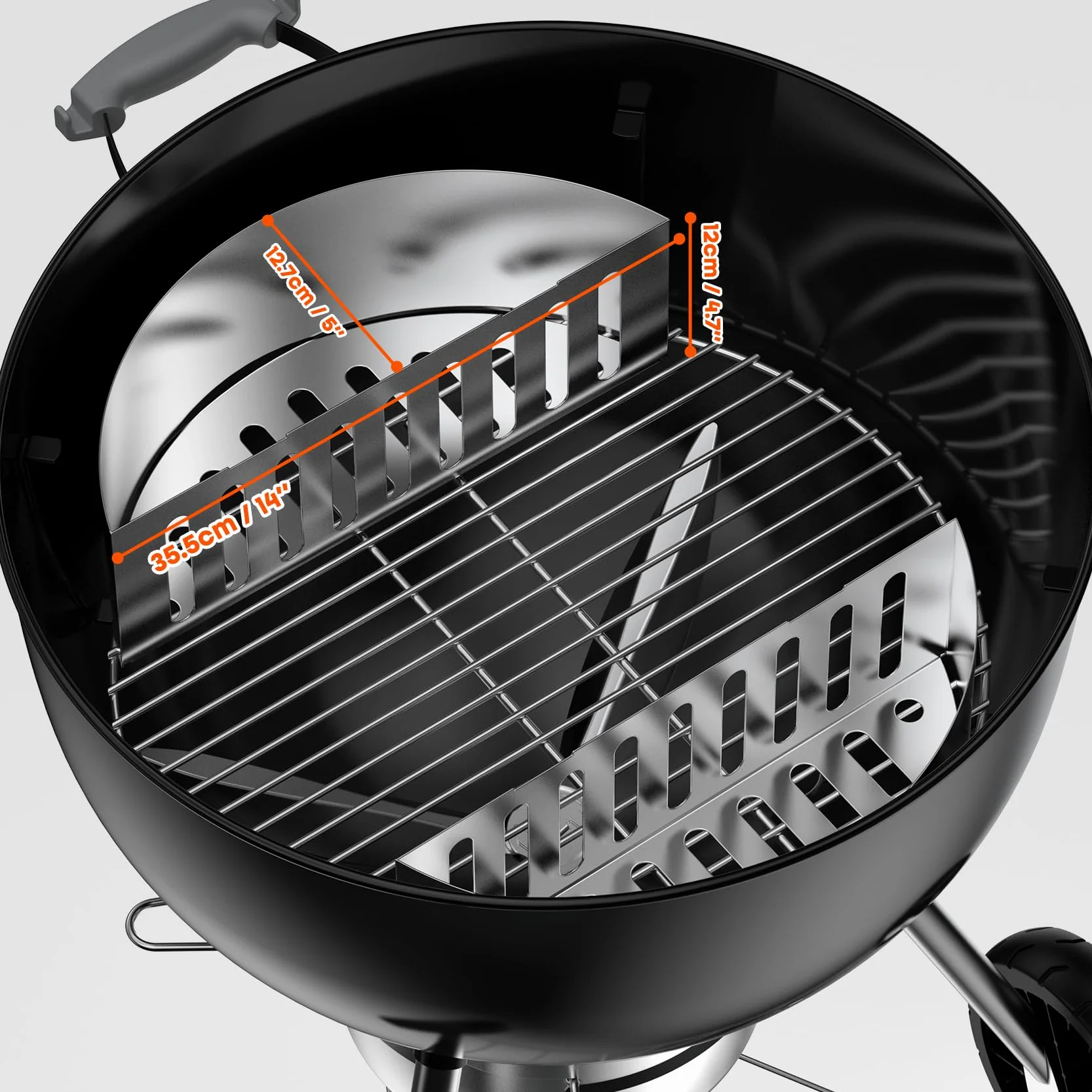 onlyfire Cestas para Carbón|Acero Inoxidable|Portacarbón Apto para Kettle Grill|Accesorios Barbacoa|Gran Capacidad