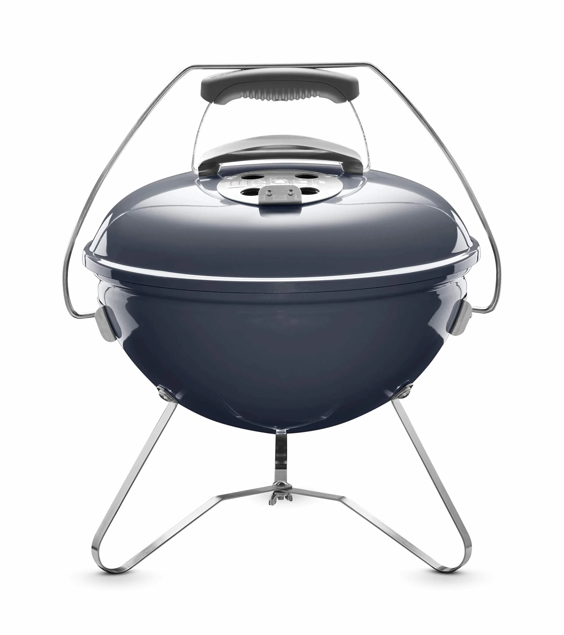 Weber Smokey Joe Premium Barbacoa de carbón, superficie de la parrilla de Ø 37 cm, barbacoa portátil con asa para transportar, barbacoa con tapa y cuba esmaltadas en porcelana - Slate Blue (1126804)