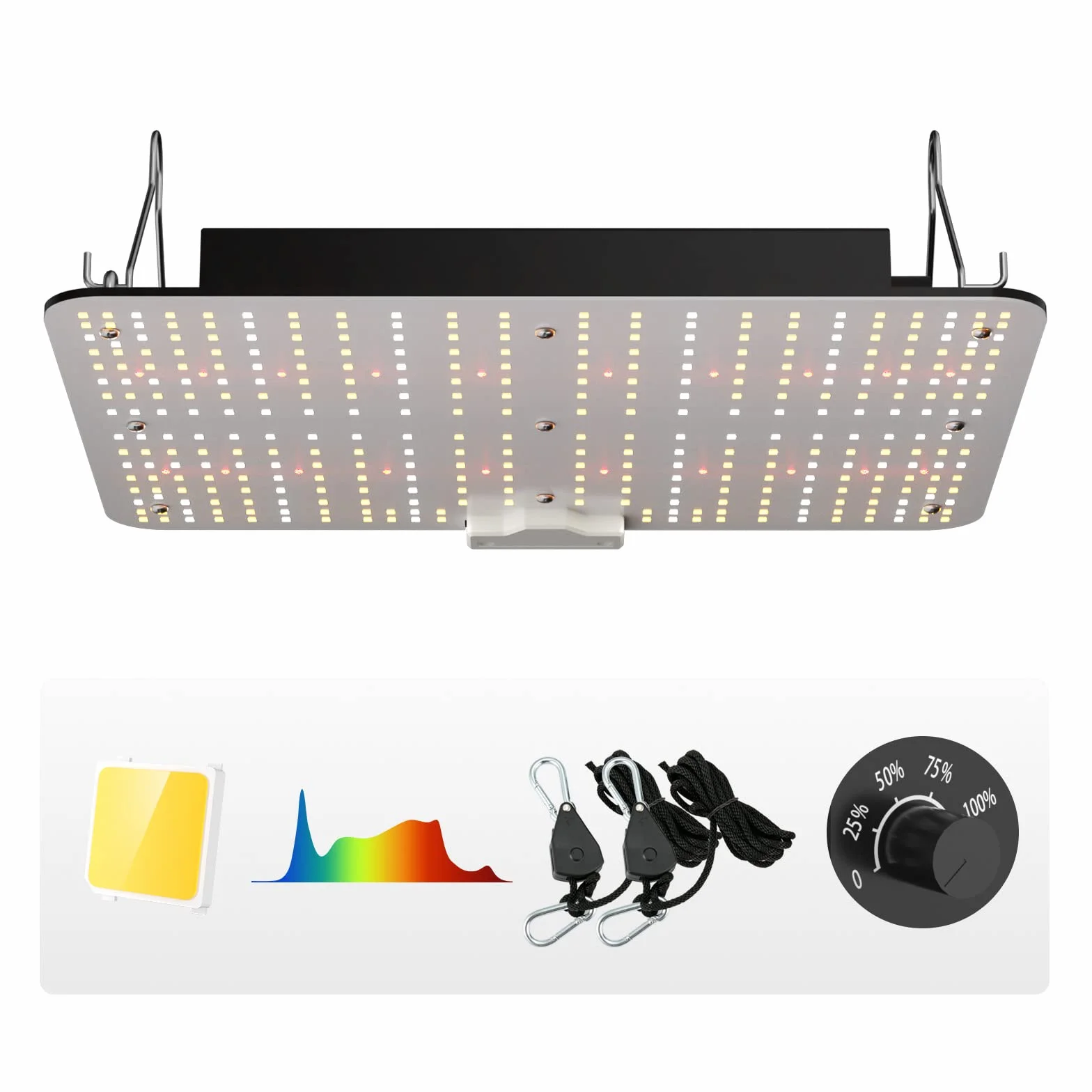 VEVOR Planta de Crecimiento de Lámpara LED 150 W Quantum Panel de Espectro Completo de Alto Rendimiento a Prueba de Agua IP65 PPFD Samsung 281B Diodos para Interior Crecer Carpas Verduras Plantas Flor