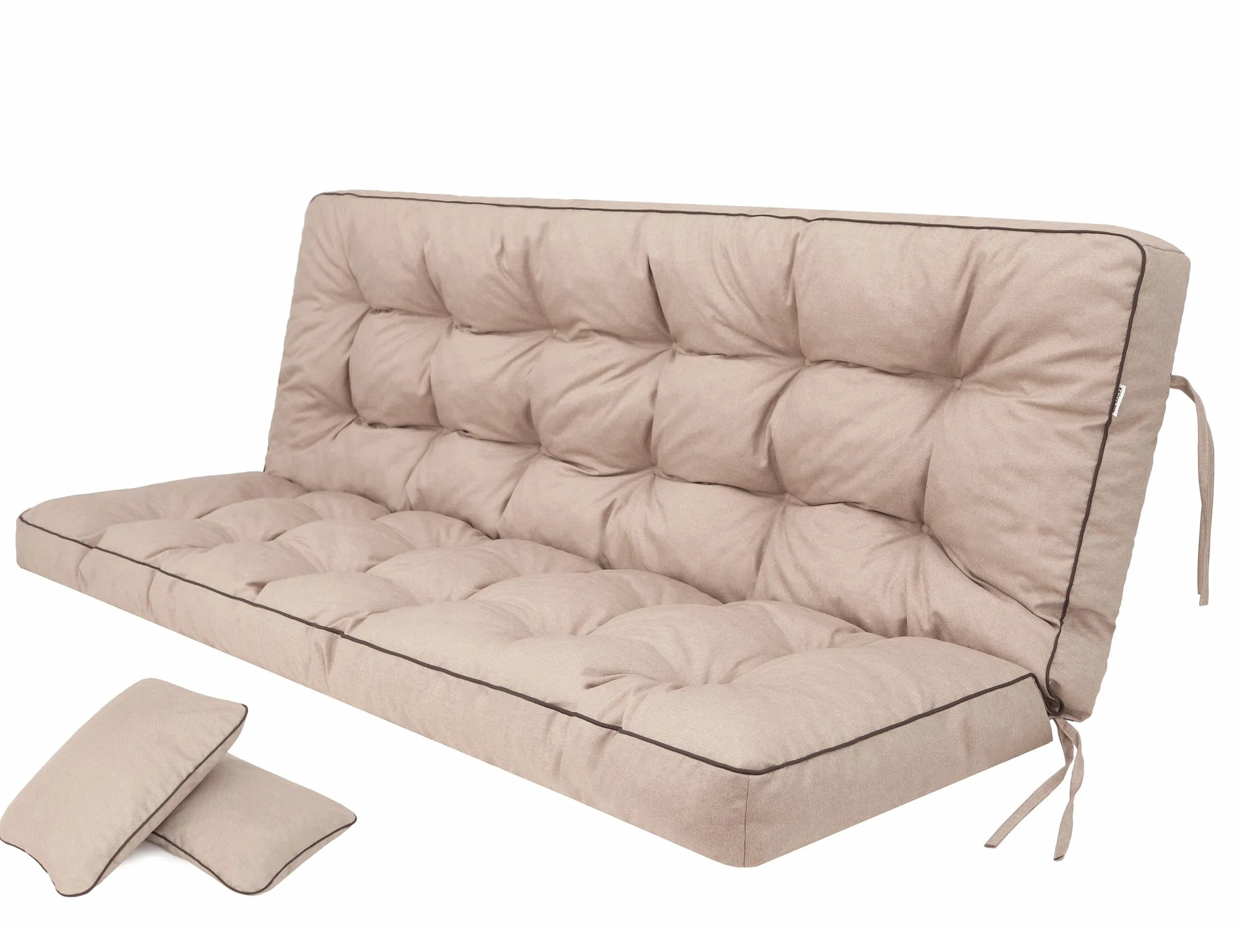 Cojín con respaldo para columpio de jardín, cojín para banco, ancho del asiento de 150 cm