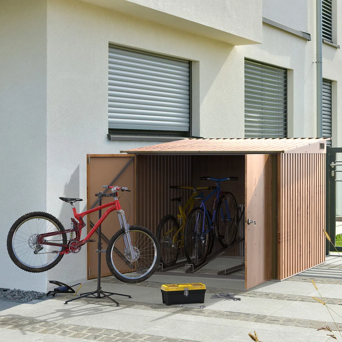 Duramax Fahrradbox metal de cuatro ciclos estructura Fahrradgarage Bike-Box
