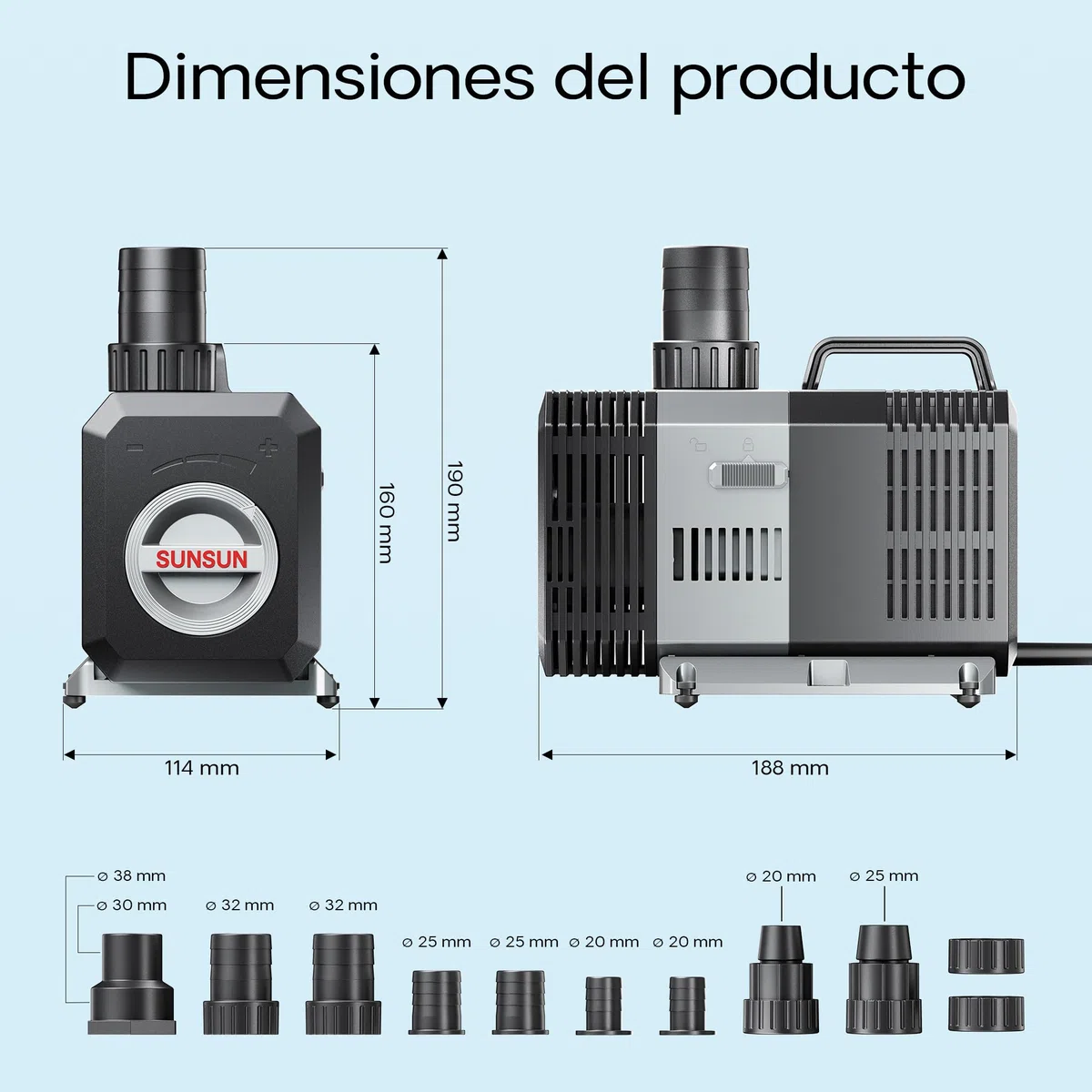 SunSun 6000l/h 40W SuperECO Bomba Estanque Filtro Arroyo Pescado Koi CTP-6000