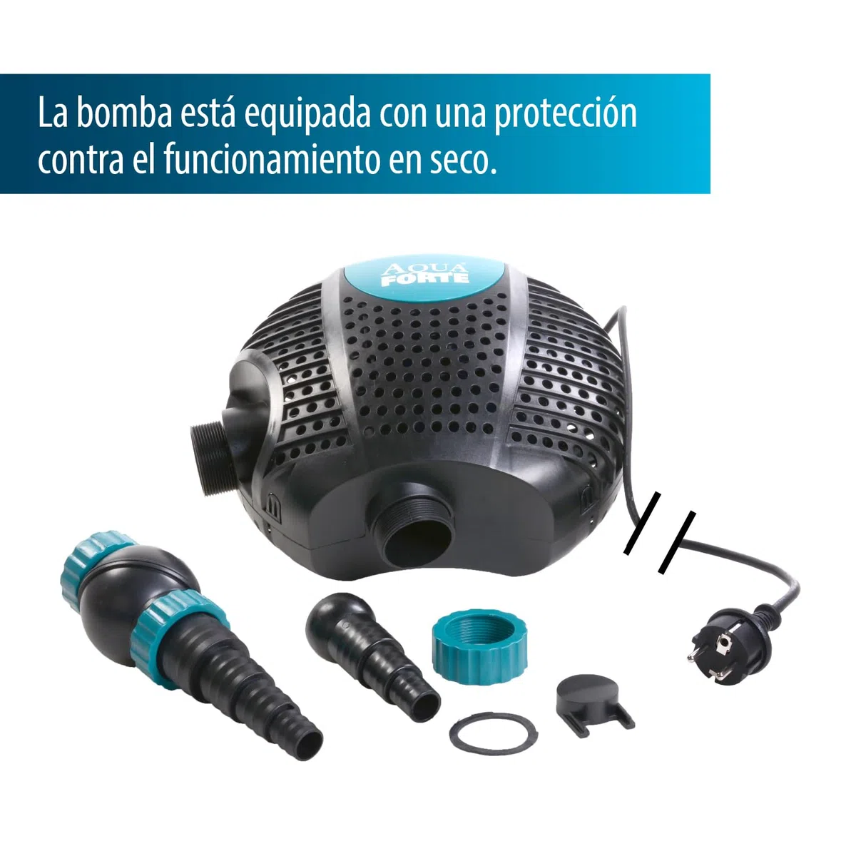 AquaForte O-5000 Plus, 40 vatios, caudal 5 m3/hora, altura 3,5 metros, longitud del cable 10 metros, para cursos de agua, cascadas, fuentes, filtros