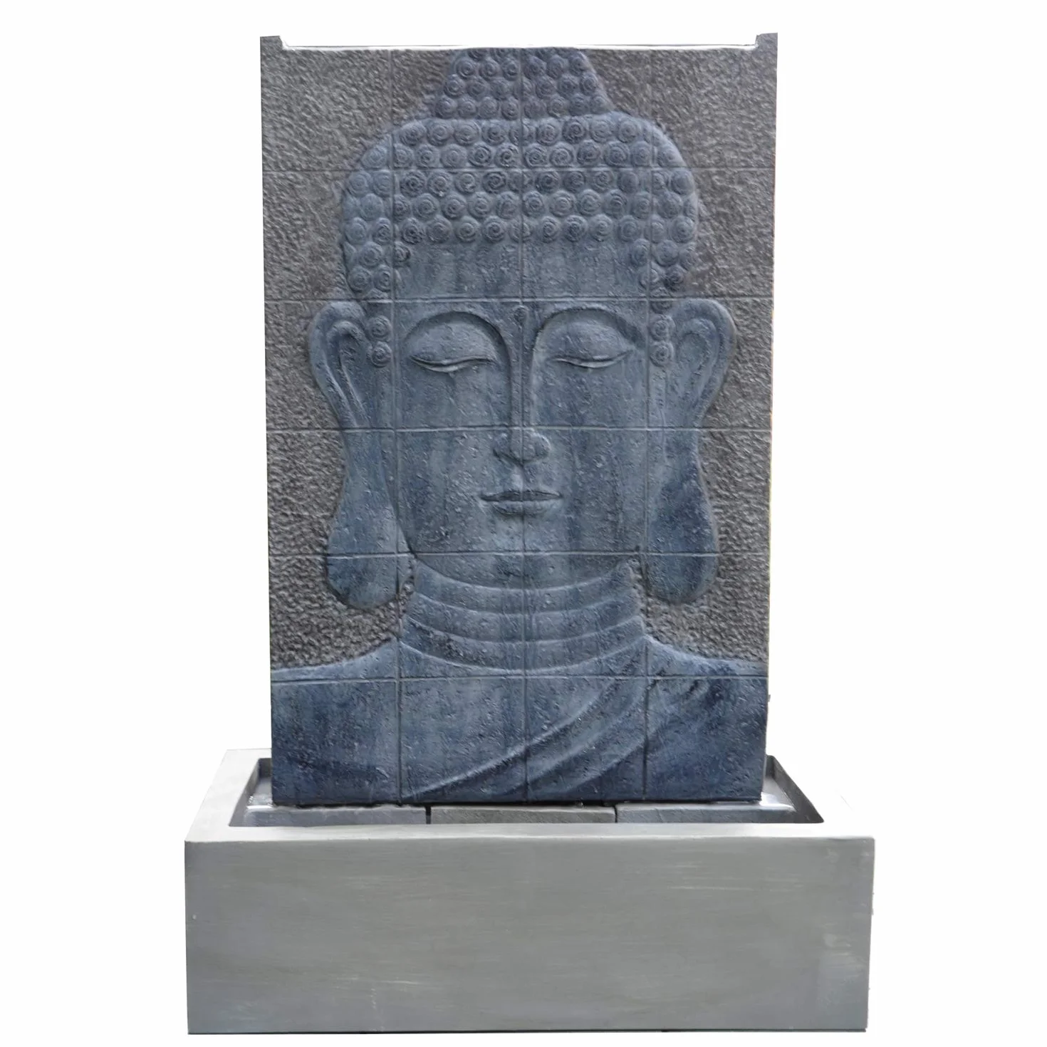 KÖHKO® Fuente Buda Altura aprox. 102 cm con iluminación LED, pared de agua para jardín, terraza y sala de estar