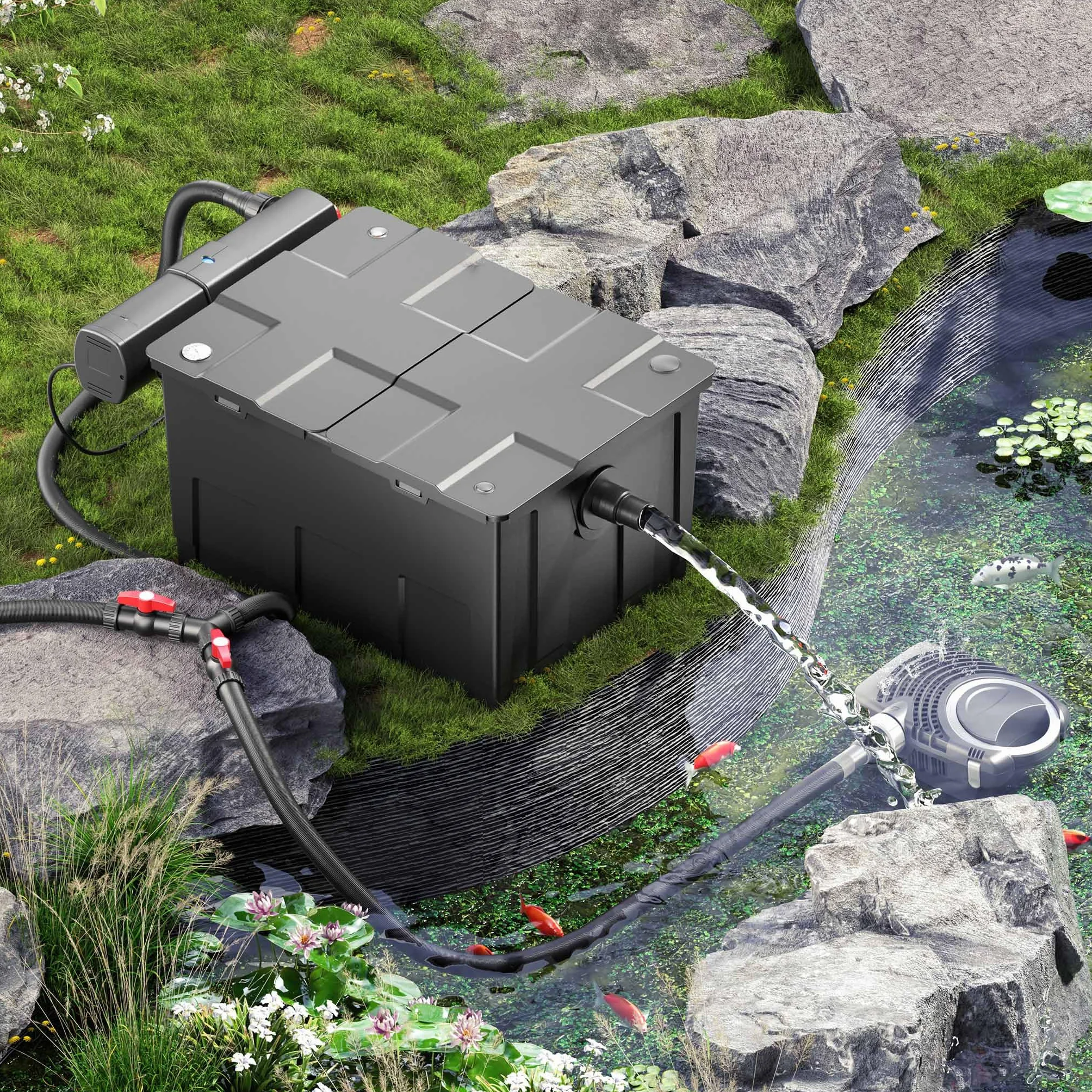 SunSun filtro 60000l Estanque 36W clarificador neo10000 80W Bomba jardin