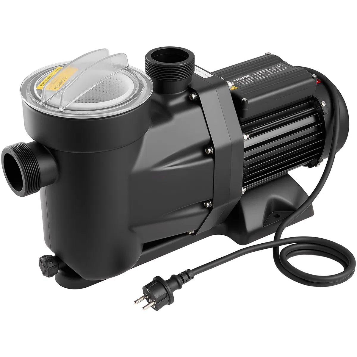 VEVOR Bomba para Piscina 1300 W Caudal Máximo de 28800 L/H Bomba de Filtración para Piscina de Una Sola Velocidad, CA 220-240 V, Altura de Elevación Máxima de 17 m, con Temporizador de 24 Horas
